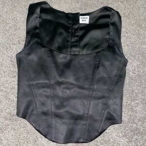 Black satin Aritzia corset tank